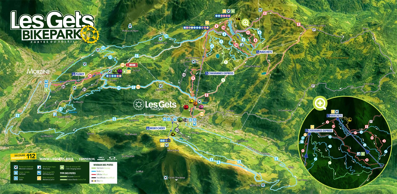 Les Gets Bikepark Trail Map