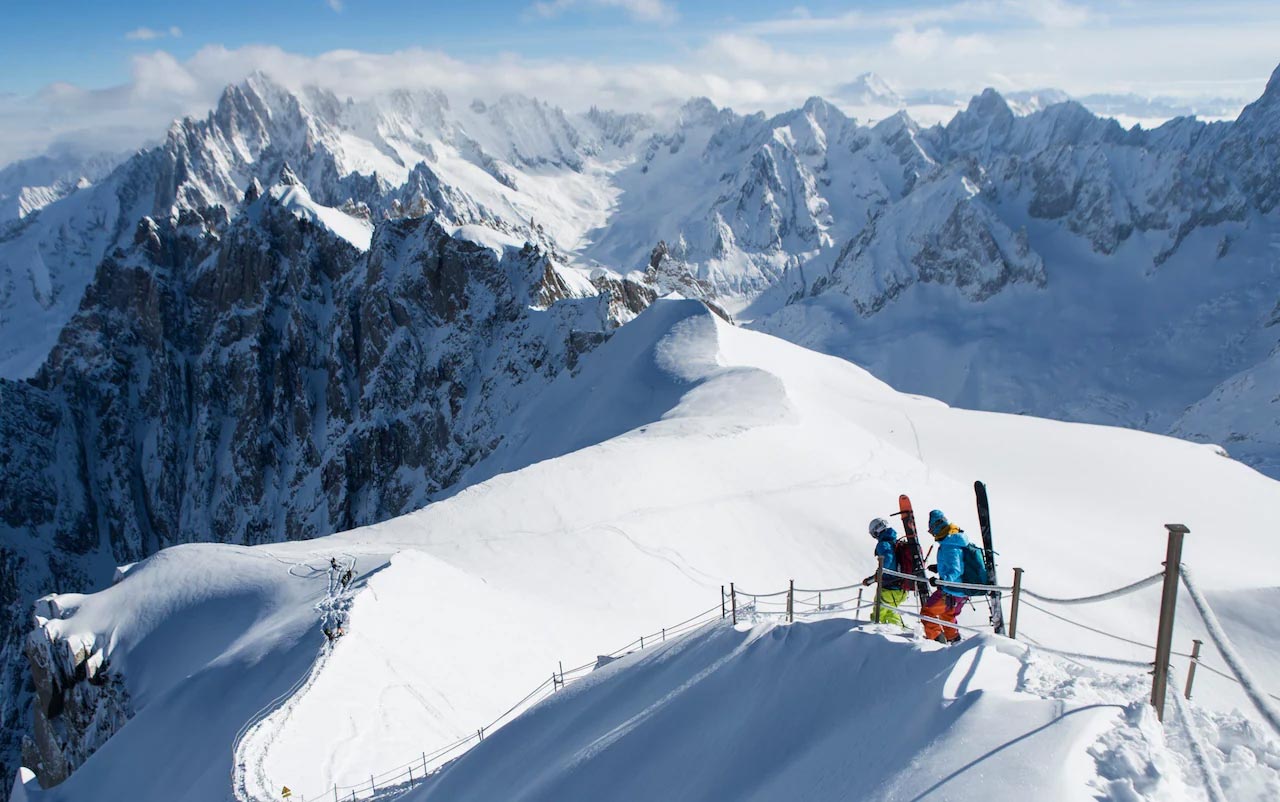 The top of the Vallée Blanche ski descent in Chamonix