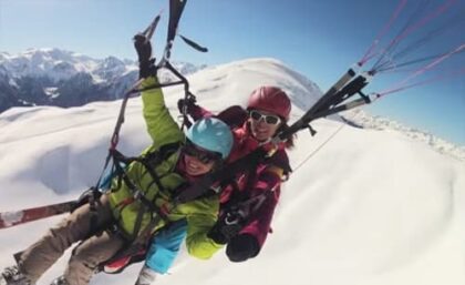 Winter Tandem Paragliding