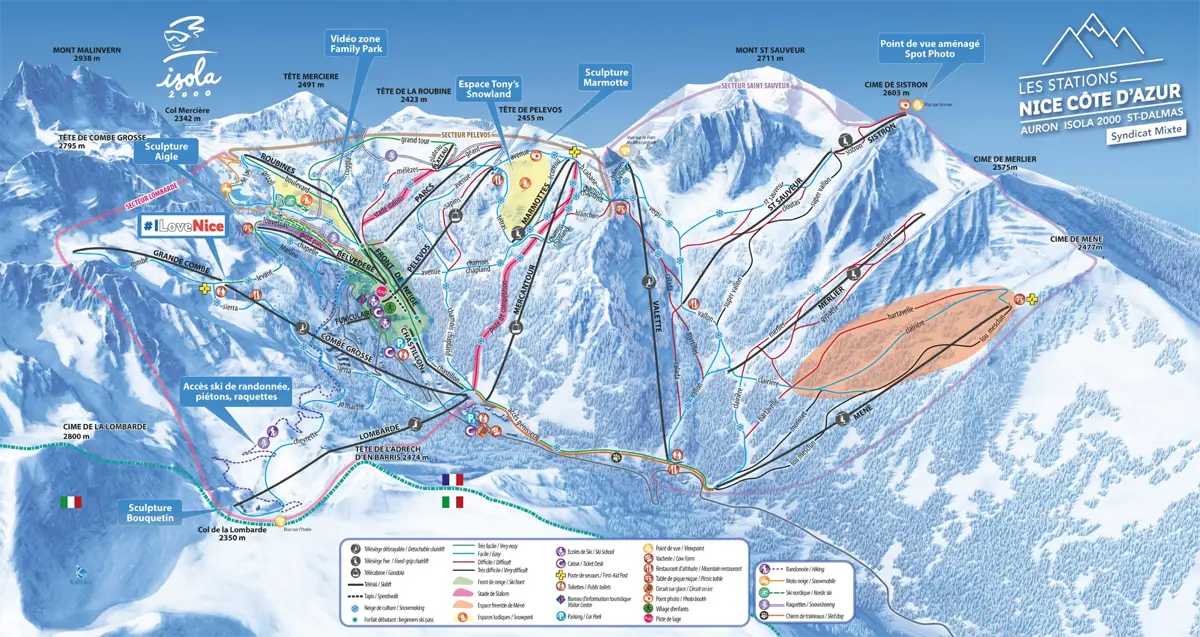 Isola 2000 Piste Map